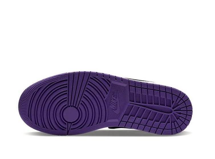Кроссовки серые с фиолетовым Air Jordan Mid кожа