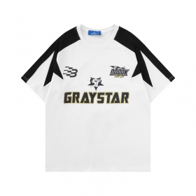 Белая спортивная футболка TIDE EKU с чёрной надписью GRAYSTAR