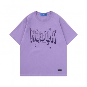 Фиолетовая футболка TIDE EKU с надписью NODOK на груди