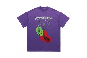 Фиолетовая футболка с цветным принтом "NECKLACE"