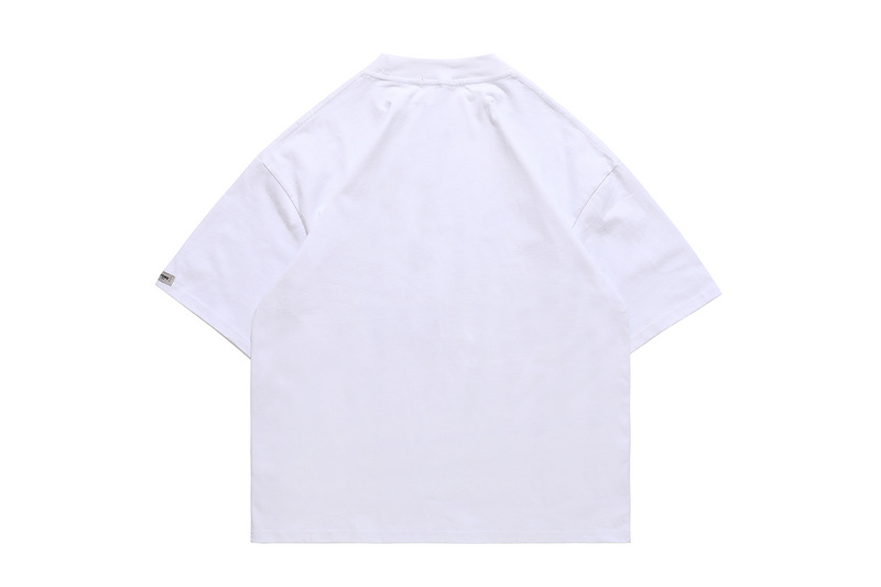 Базовая белая футболка с принтом "STAYPOSITIVE смерть пальцы вверх"