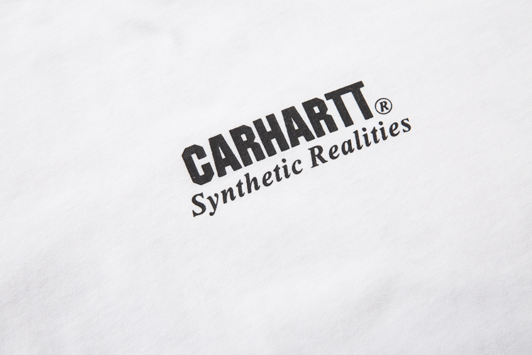 Белая футболка Carhartt с большим черным принтом на спине