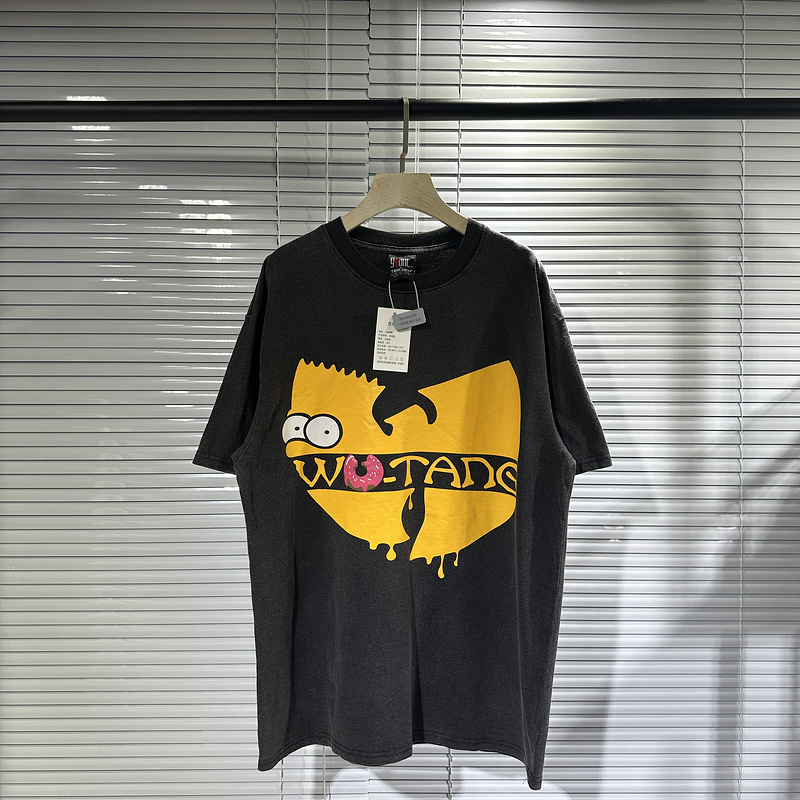 WU-TANG чёрная футболка с принтом Bart Simms с обоих сторон