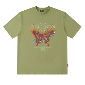 Универсальная футболка цвета-хаки MAXWDF с принтом "Бабочка"