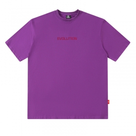 Хлопковая фиолетова футболка MAXWDF с принтом на спине "Череп"