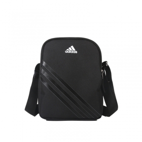 Adidas чёрная сумка барсетка с белым логотипом и регулируемым ремнём  