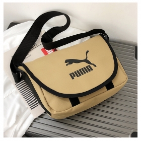 Бежевая сумка бренда Puma на липучке на одно плечо