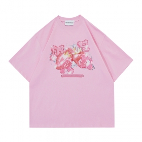 Розовая футболка MADEEXTREME с "клубничным" принтом