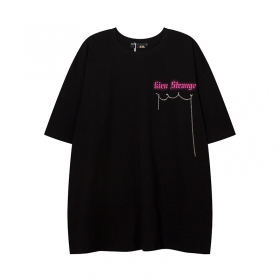 Трендовая KIRIN STRANGE футболка черного цвета с логотипом и цепью