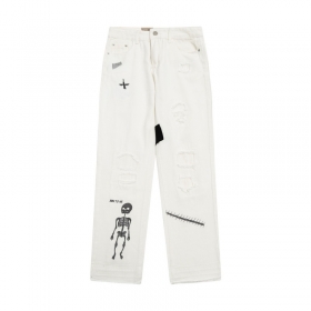 Белые прямые джинсы Gallery Dept с необработанными низом