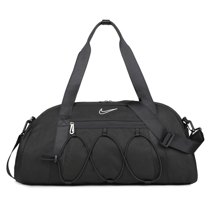Чёрная сумка спортивная Nike и регулируемая эластичная шнуровка