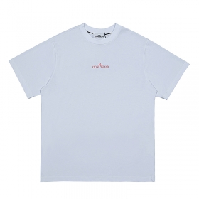 Stone Island футболка белая с с красно-серым принтом на спине