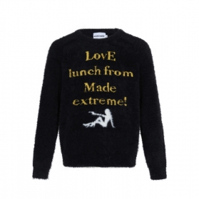Полностью черный Made Extreme свитер с надписями "пушистый"