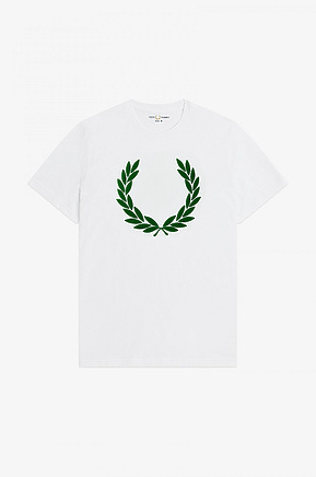 FRED PERRY в белом цвете футболка с округлым вырезом горловины