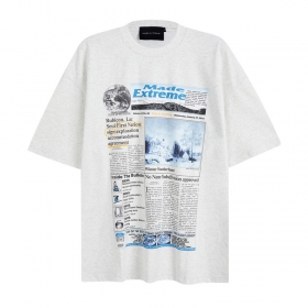 Made Extreme светло-серая футболка с принтом вырезка из газеты