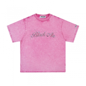 Розовая футболка бренда MADEEXTREME с принтом "Sunset BlackAir"