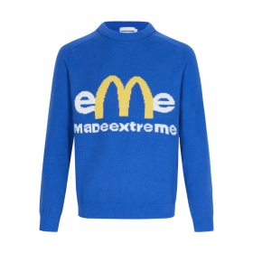 Синий Made Extreme свитер с желто-белым буквенным принтом