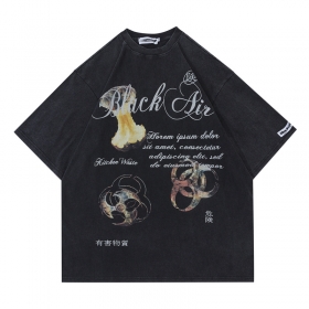Чёрная 100% хлопковая футболка с принтом от бренда Made Extreme