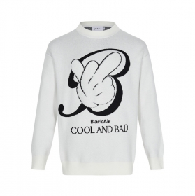 Прочный белый Black air с принтом "COOL AND BAD" свитер
