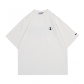 Белая хлопковая Made Extreme футболка оверсайз с лого на спине и груди