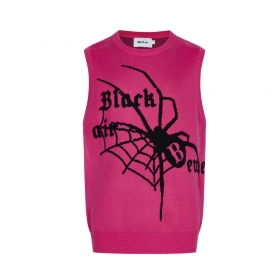 Розовый Black air жилет с изображением в виде паука на паутине