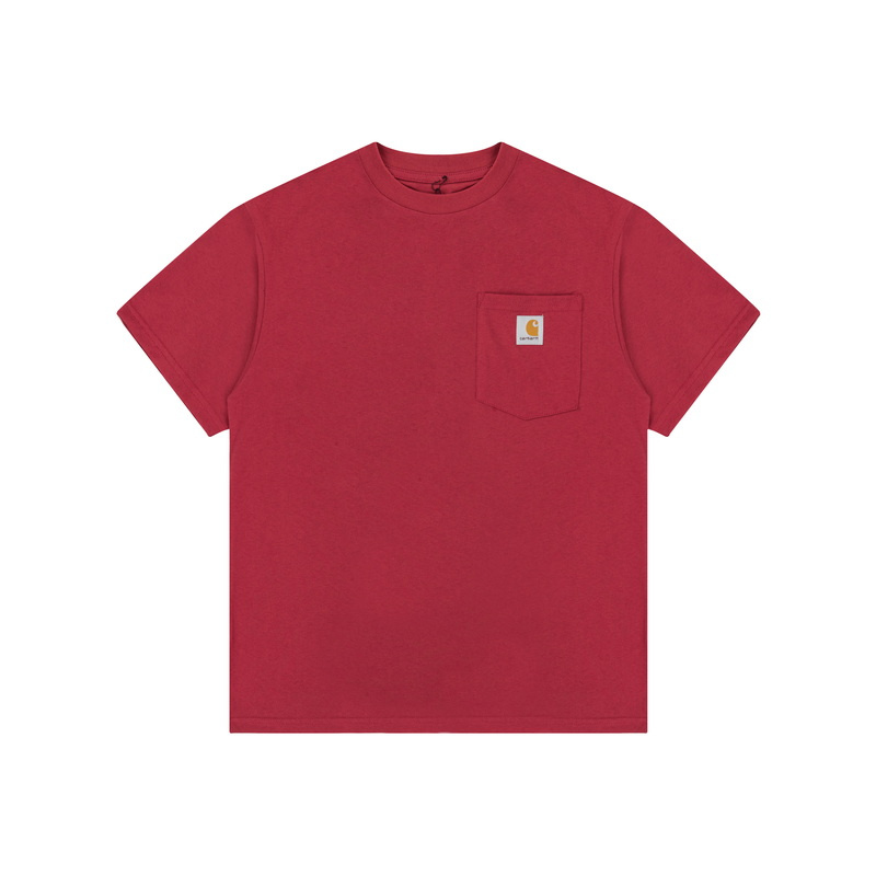 Бордовая футболка Carhartt выполнена из 100% хлопка