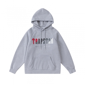 Серый худи Trapstar с красно-серым логотипом на груди