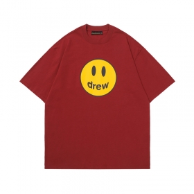 Трендовая бордовая футболка DREW HOUSE с качественным принтом