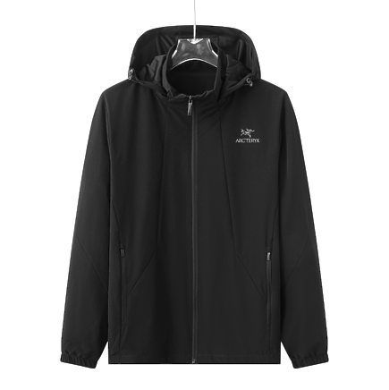 Arc'teryx куртка на молнии в черном цвете с капюшоном