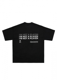Чёрная футболка SSB Wear с принтом и надписями  I am not a player