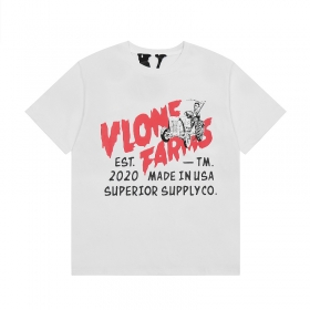 Прочная легкая футболка белого цвета VLONE с принтом