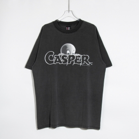 Оверсайз чёрная футболка Saint Michael с приведением Casper на груди