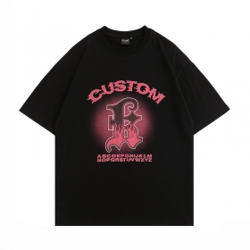 Базовая черная футболка YUXING с брендовым рисунком "custom B"