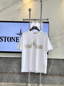 STONE ISLAND белая футболка с логотипом бренда на груди