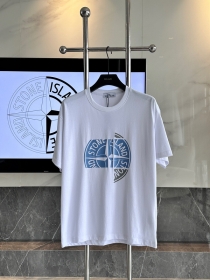 Базовая футболка белого цвета STONE ISLAND прямого кроя