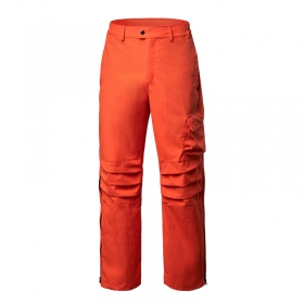 Штаны широкие SSB с высокой посадкой оранжевого цвета с полосой сбоку