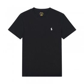С белым логотипом на груди Ralph Lauren черная футболка