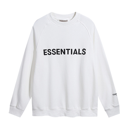 Свитшот белого цвета ESSENTIALS FOG с надписью спереди