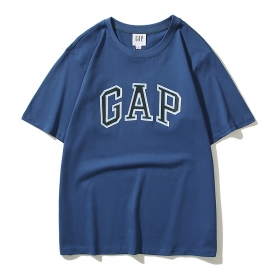 Оверсайз футболка GAP синяя со спущенными рукавами