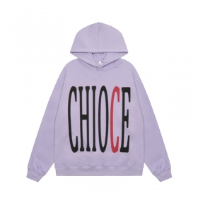 Фиолетовое от бренда Ken Vibe худи с надписью "Choce" повседневное