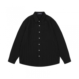 Рубашка в полоску Classic черного цвета с классическим воротником