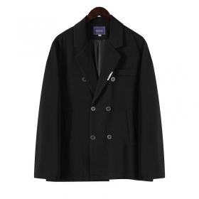 Пиджак Classic черный двубортный с карманом на груди