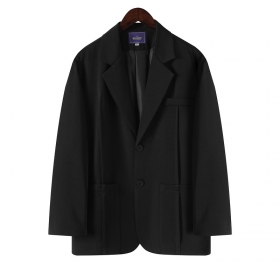 Черного цвета базовый пиджак Classic с вертикальной складкой