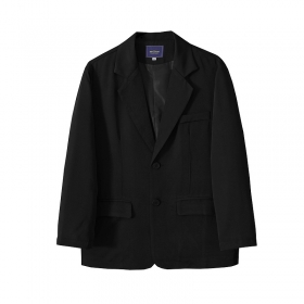 Базовый пиджак черного цвета Classic прямого кроя с подкладом