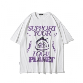 Белая футболка TCL с фиолетовым принтом Support your local planet