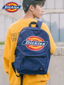 Универсальный синий рюкзак с логотипом Dickies выполнен из полиэстера