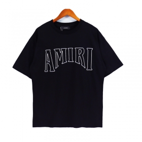 Черная футболка от бренда Amiri с большим принтом "солнце"