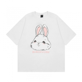 Стильная белая футболка с принтом кролик Punch Line крой прямой