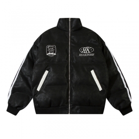 Стеганая черная куртка на молнии REAKINSSE с логотипом