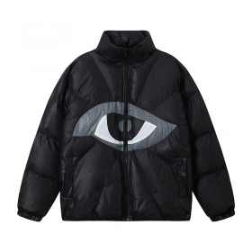 Эффектная куртка черного цвета TIDE EKU с принтом большого глаза
